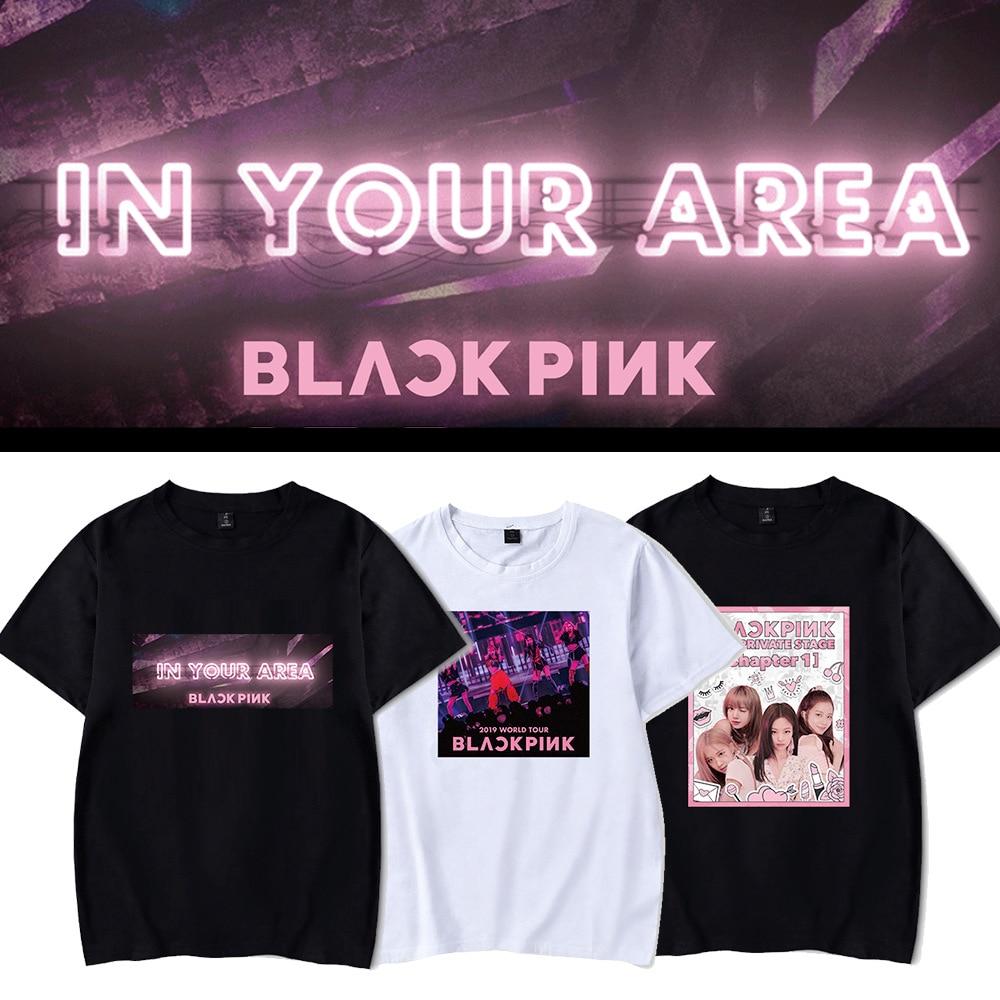 Kpop Girl Groups BLACKPINKs IN YOUR AREA T-shirt BLINK PRIVATE STAGE JISOO JENNIE LISA ROSÉ Tops Simple Girlfriend Clothes KPS2007 09 / M Official Korean Pop Merch