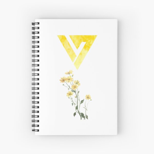 Yellow Floral Watercolor Seventeen Design (kpop) Spiral Notebook RB2507 product Offical Seventeen Merch